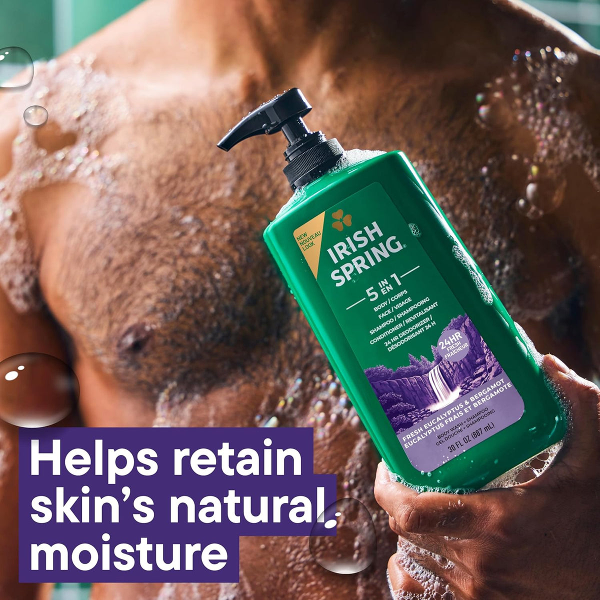 5 in 1 Moisturizing Body Wash for Men, Shampoo, Conditioner, Body and Face Wash, and 24 Hour Deodorizer - photo 5