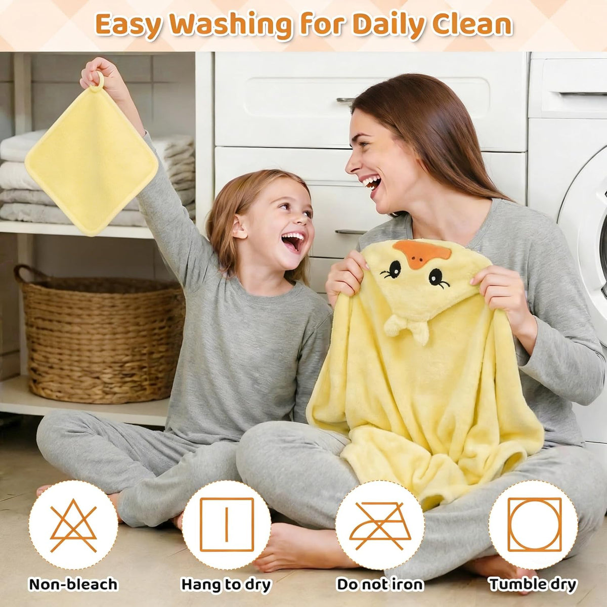 15-Piece Baby Bath Towels Set with Animal Hooded Towels and Washcloths - photo 5