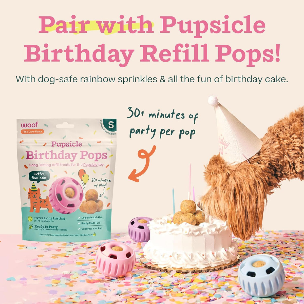 Party - Long-Lasting Interactive Dog Toys for Boredom - Low-Mess Design - Birthday Gifts for Dogs - photo 5