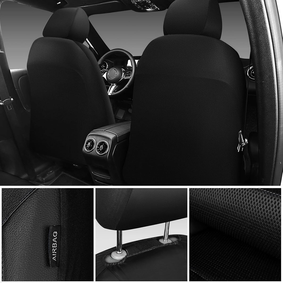 Universal Leather Two Front Seat Covers,Sport seat Covers fits Most - photo 5