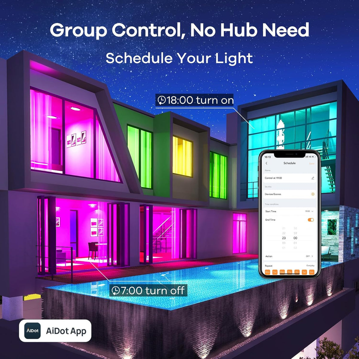 Smart Color Changing LED Light Bulbs, A19 E26, 4-Pack - photo 5