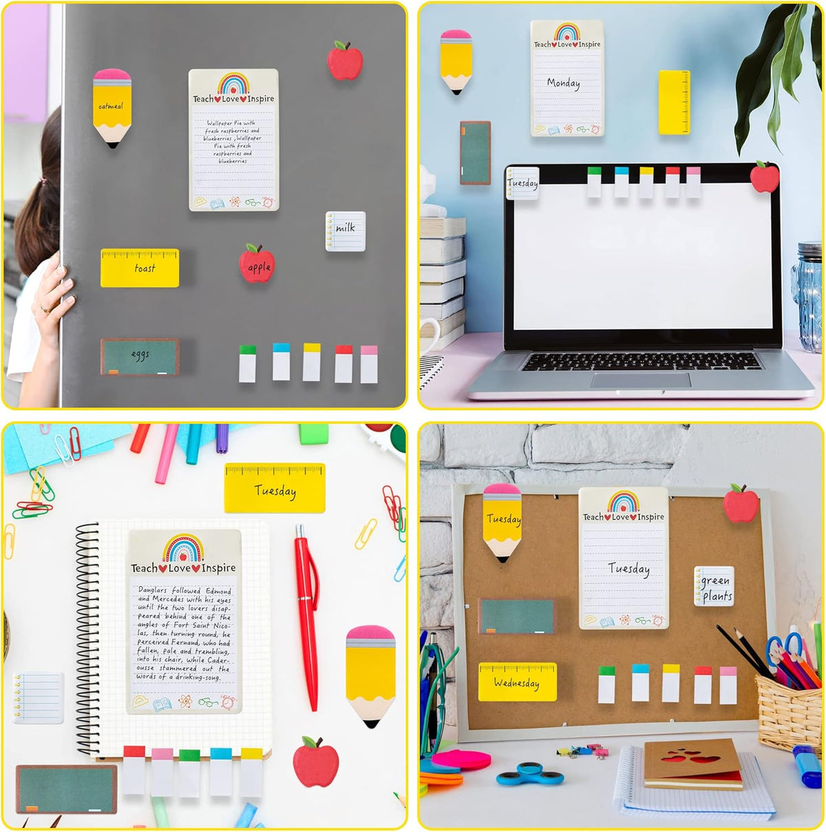 Teaching is A Work of Heart Sticky Notes Set Blackboard Self-Stick - photo 5