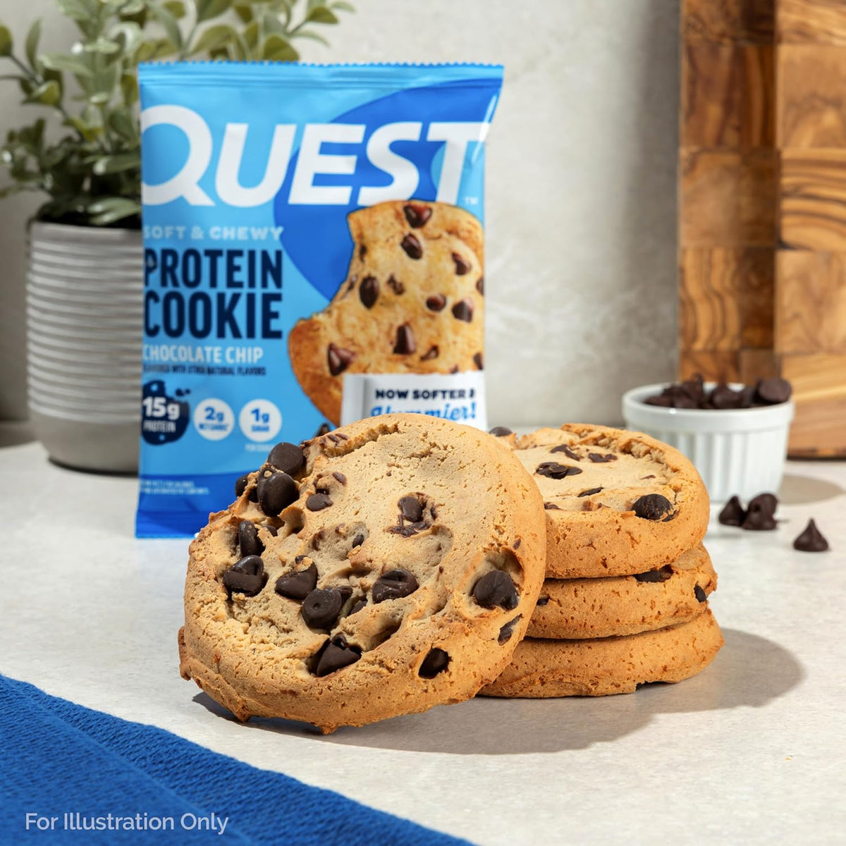 Chocolate Chip Protein Cookie, 15g Protein, 1g Sugar, 2g Net Carbs, Keto Friendly, High Protein, Low - photo 5