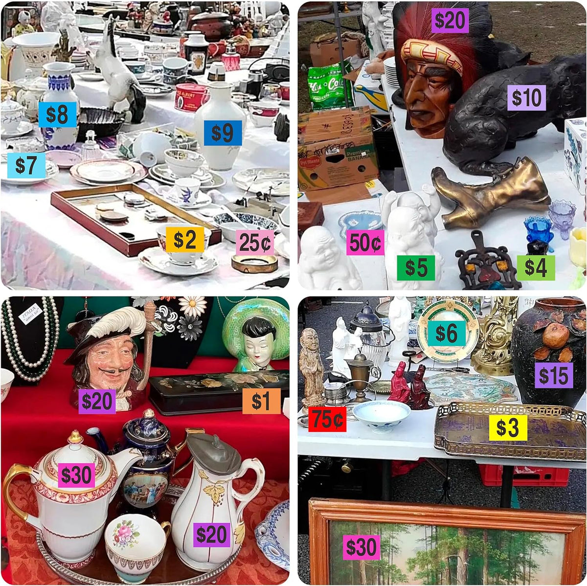 Garage Sale Price Stickers, 2250 Pcs Preprinted Rectangle Removable Labels, 1/2" x 3/4", for Yard Sale - photo 5