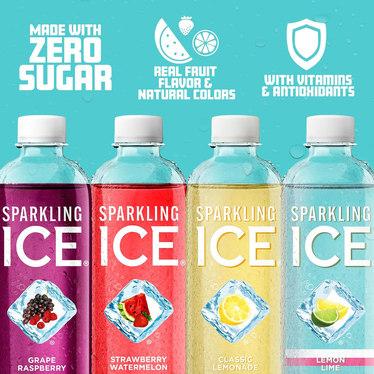 Blue Variety Pack, Zero Sugar Sparkling Water, with Vitamins and Antioxidants, 17 fl oz, 12 count - photo 5