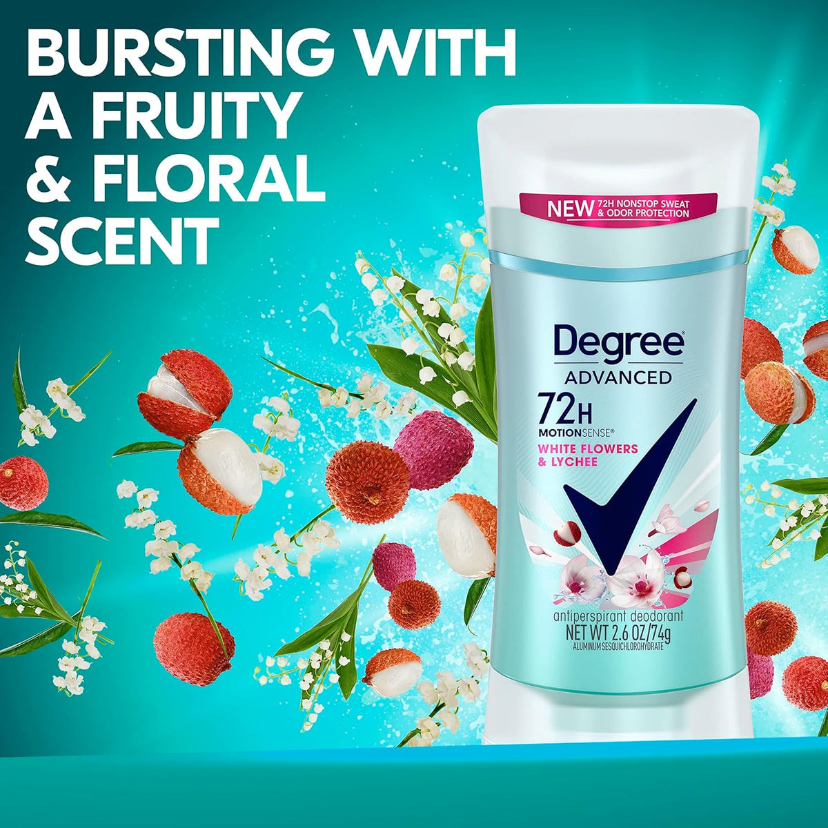 Advanced Protection Antiperspirant Deodorant White Flowers & Lychee, 2.6 oz - photo 5