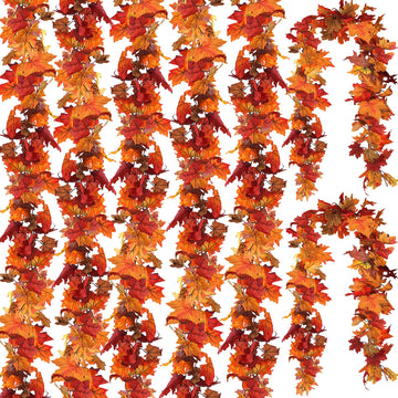 7 Pack Fall Leaf Garland, Total 41.3Ft Artificial Fall Vines Autumn Garland Fall Maple Leaves Thanksgiving Decor for Home Wedding Fireplace Christmas