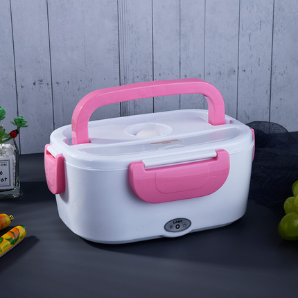 2-in-1 Electric Heating Lunch Box included accessories and components layout