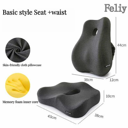Memory foam office chair cushion packaging and product contents