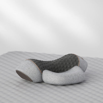 Electric neck massage pillow with heat vibration therapy back view