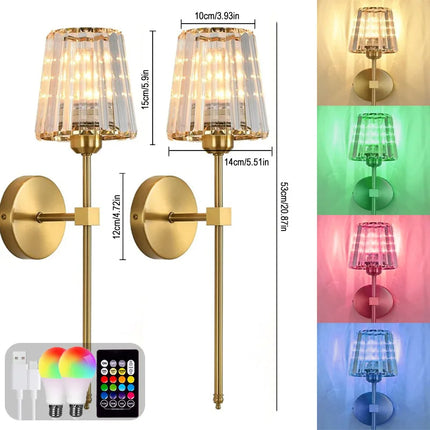 LED RGB Rechargeable Wall Lamp package contents and accessories