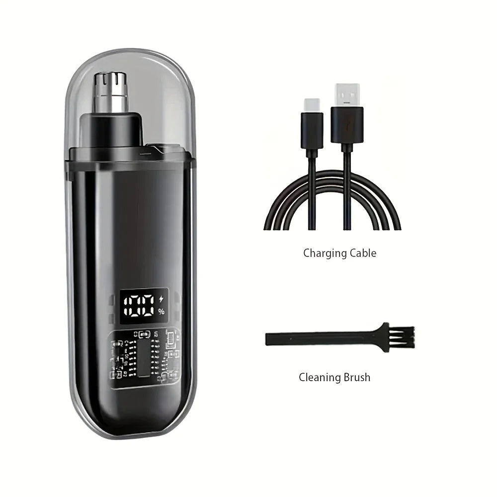 Electric nose hair trimmer before and after grooming results comparison