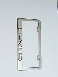 Raised 3D Emblem Stainless Steel License Plate Tag Frame Cover ForLexus with Rust Proof Bolts Caps (1x Chrome)