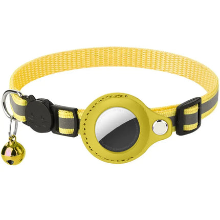 Reflective cat collar with AirTag holder - lifestyle photo with cat