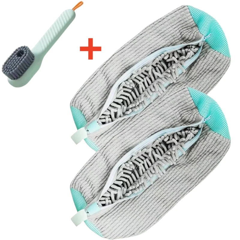 Mesh shoe laundry bag for gentle machine washing of delicate footwear