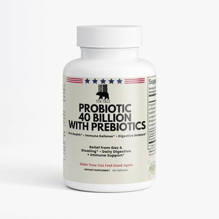 USA CALI Probiotic 40 Billion CFU with Prebiotics 60 capsules front label