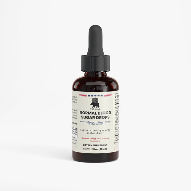 USA CALI Normal Blood Sugar Drops 2 fl oz bottle front label for metabolic support