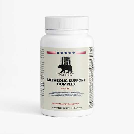 USA CALI Metabolic Support Complex with MCT capsules front label – 90 count