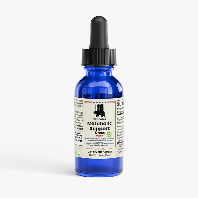 USA CALI Metabolic Support Ultra Drops 1 oz bottle front label with African Mango complex