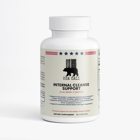 USA CALI Acai Berry Cleanse supplement bottle for gut balance and regularity