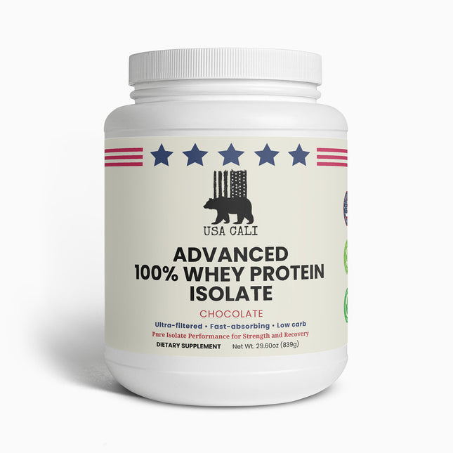 USA CALI Whey Protein Isolate Vanilla front label for lean muscle recovery
