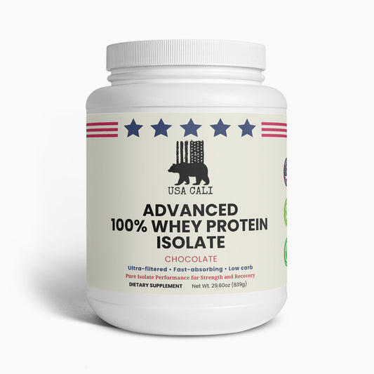 USA CALI Whey Protein Isolate Vanilla front label for lean muscle recovery