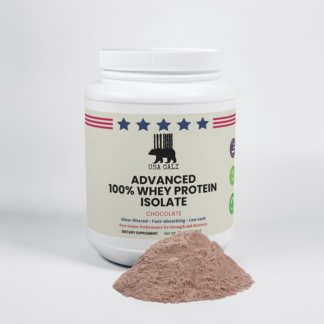 USA CALI Whey Protein Isolate Vanilla supplement facts and nutrition panel