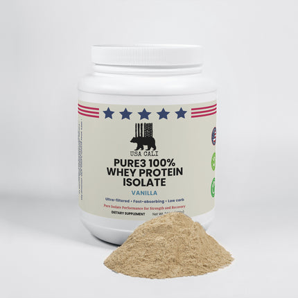 Pure3 Whey Protein Isolate Vanilla nutrition facts low carb fast-dissolving formula