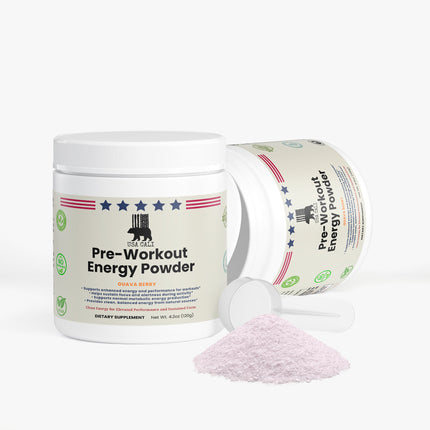 USA CALI Pre-Workout Guava Berry supplement facts panel and ingredient list