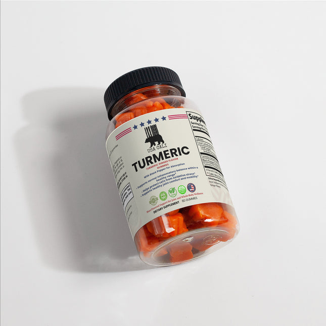 USA CALI Turmeric Gummies – Curcuma Longa Extract with Black Pepper Piperine for Antioxidant Defense, Joint Comfort & Healthy Inflammatory Response – Turmeric Ginger Flavor – 60 Gummies – Made in USA