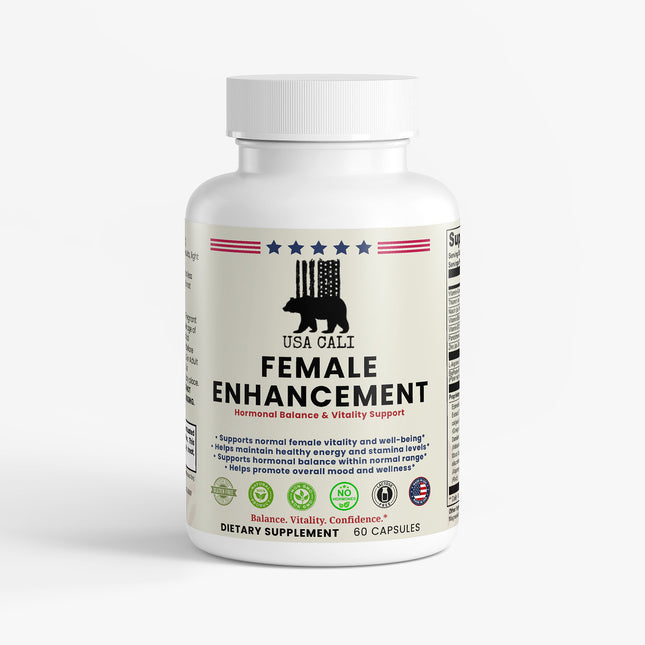 USA CALI Female Enhancement Capsules front label with Tribulus and Ashwagandha