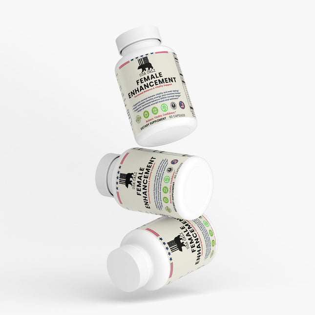 USA CALI Women's Energy and Balance Supplement capsules bottle detail view