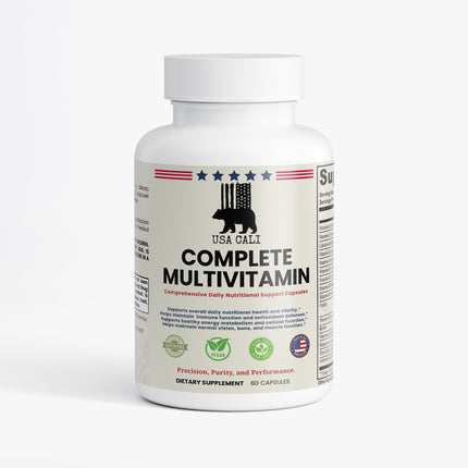 USA CALI Complete Multivitamin Capsules – Full-Spectrum Vitamins, Minerals, Antioxidants, Immune Herbs & Botanical Blend with Green Tea, Spirulina & Lutein for Total Daily Wellness – Made in USA