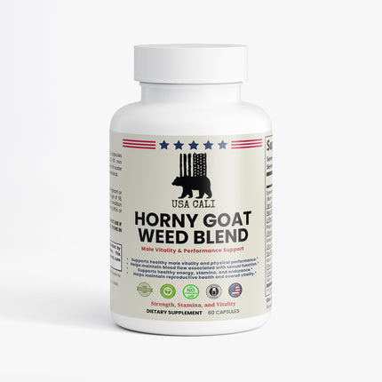 USA CALI Horny Goat Weed Blend Capsules with Epimedium and Maca Root for male vitality