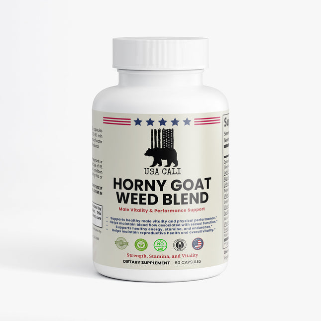 USA CALI Horny Goat Weed Blend Capsules with Epimedium and Maca Root for male vitality