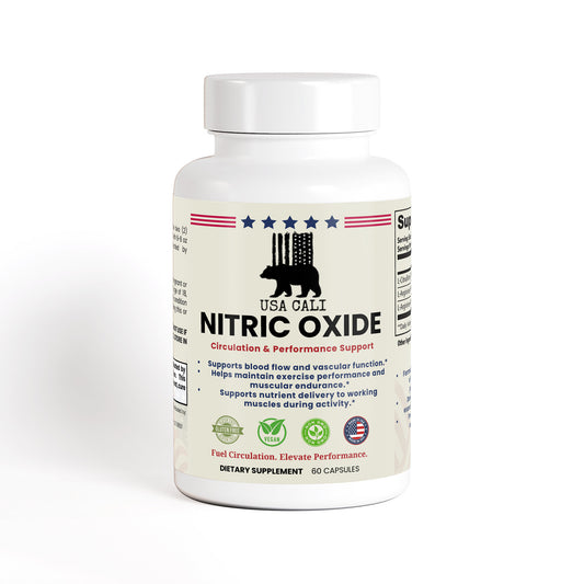 USA CALI Nitric Oxide Capsules with L-Arginine and L-Citrulline for muscle pump and endurance – 60 caps