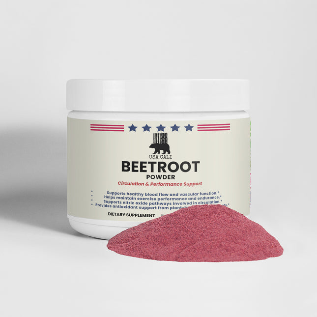 USA CALI Beetroot Powder – Beet Root, Hibiscus Flower & Apple Juice Blend for Nitric Oxide Support, Healthy Blood Pressure, Circulation & Post-Workout Recovery – Naturally Sweetened – Made in USA