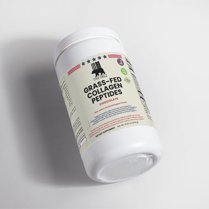 USA CALI Grass-Fed Collagen Peptides Powder Chocolate – Hydrolyzed Types I & III Bovine Collagen for Skin Elasticity, Hair, Nails, Joint & Bone Support – Stevia Sweetened – Made in USA