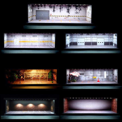 Model Cars Display Case Garage front view with transparent panels