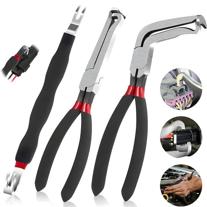 Electrical Disconnect Pliers Set complete kit laid out on white background