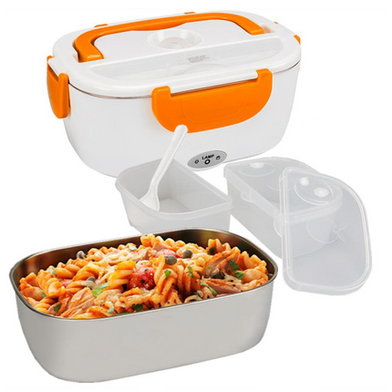 2-in-1 Electric Heating Lunch Box front view with sleek portable design