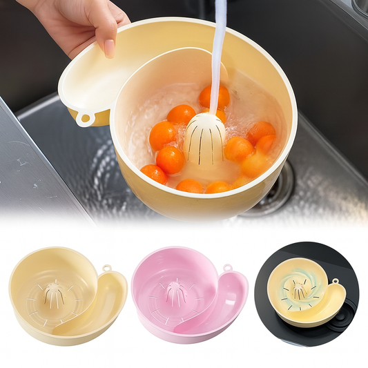 USA CALI 4-in-1 Fruit & Vegetable Washing Bowl with spinner, strainer, and rinse basket