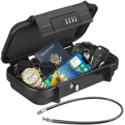 SEA LOCK MASTER Portable Safe Lockbox front view with combination lock