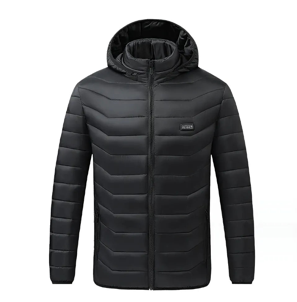 USA-CALI Premium Heated Jacket with adjustable warmth settings, front view