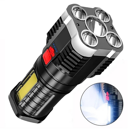 USA-CALI Ultra Bright LED Flashlight angled view showing durable body design