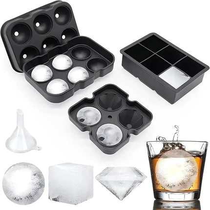Silicone ice ball mold tray producing perfectly round 2-inch ice spheres