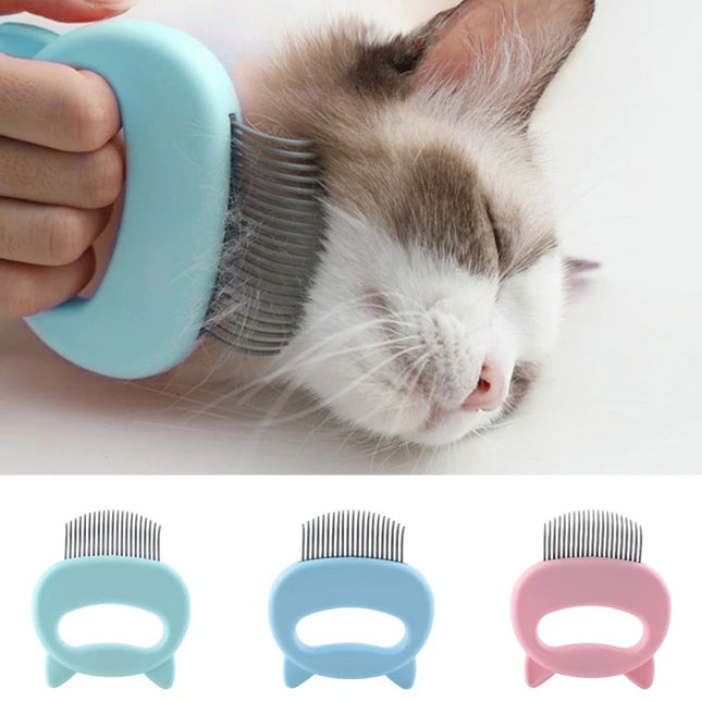 Cat grooming and massage comb with soft flexible teeth for gentle pet brushing