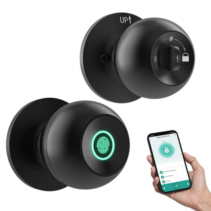 Smart Door Knob front view with keypad and modern finish