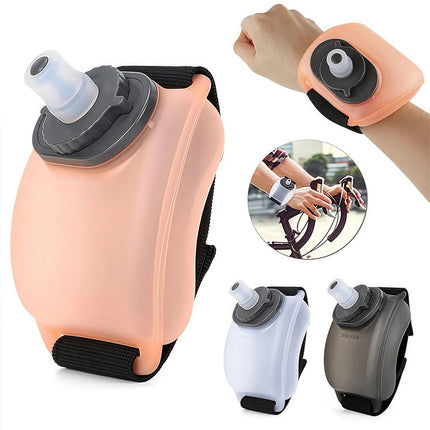 Wrist water bottle for sports with adjustable strap for hands-free hydration