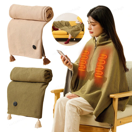 Wearable Electric Heating Blanket full body view with cozy wrap design